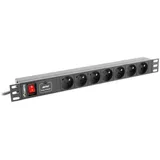 LANBERG Steckdosenleiste 2 m Schwarz 7 St.
