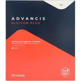 Advancis medical Deutschland GmbH Algivon Plus Honigalginat Wundauflage 5x5 cm