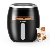 Acekool Heißluftfritteuse, Heißluftfritteuse xxl ölfrei 8L 1800W, fritteuse Airfryer mit Rezeptbuch auf Deutsch, 8 Programme, einstellbare Temperaturregelung Acekool