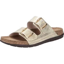 ROHDE Damen Pantolette gemusterter Zweiriemer mit Schnalle Rodigo-D 5872, Größe:37 EU, Farbe:Gold - Gold - 37