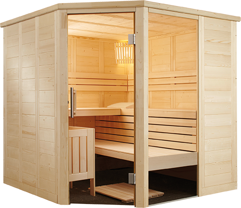 Sentiotec Massivsauna Saunakabine Alaska Corner | Fichte