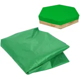 Sechseckige Spielmatte/sandkastenabdeckung 140 X 120 Cm, Wasserdichter Schutz Mit Kordelzug, Polyester-pvc, Vielseitige Abdeckung Für Garten Und Reisen