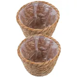 BCOATH 2st Blumenampel Aus Rattan Blumentopf Aus Korbgeflecht Blumenhalter Geflochtener Blumentopf Blumentopfbehälter Mini-weidenkorb Pflanzen Rattankorb Balkon Gras Hängender Korb Weben