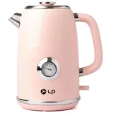 Namajunas Wasserkocher – 1,7 L Fassungsvermögen – Edelstahl – Elektrischer Wasserkocher – Warmhaltefunktion – Retro-stil – Rosa