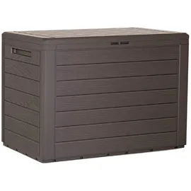 Prosperplast Woodebox Gartenbox Kissenbox Gartentruhe (190 Liter, Umbra)