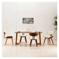 VidaXL Esszimmerstühle 4 Stk. Creme Bugholz und Kunstleder