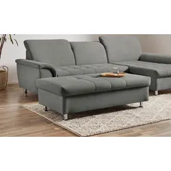 Stauraumhocker DOMO COLLECTION "Franzi", grau (steel), B:131cm H:42cm T:61cm, Hocker, mit großem Stauraumfach