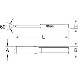 KS Tools Fugenmeißel, flach oval, 250x50mm (162.0171)