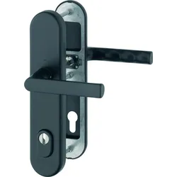 HOPPE® Schutz-Drückergarnitur mit Langschild Hamburg 1700/3332ZA/3310, 10/92 mm, Aluminium