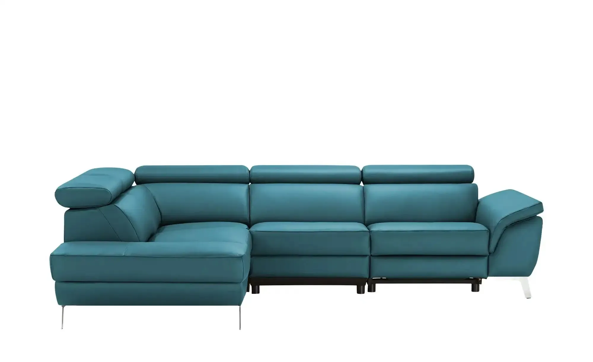 Primo Leder Ecksofa  Dallas ¦ türkis/petrol ¦ Maße (cm): B: 283 H: 74 T: 228.0