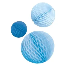 3 Wabenbälle hellblau, blau