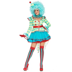 Leg Avenue Kostüm Lollipop Clown, Quietschbuntes Clownkostüm für Damen blau L