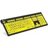 LogicKeyboard XL Print Tastatur USB QWERTZ Deutsch Schwarz Gelb