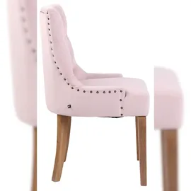 CLP 4er Set Esszimmerstuhl Aberdeen Samt I Mit Hochwertiger Polsterung Und Samtbezug I Polsterstuhl Mit Gestell Aus Kautschukholz