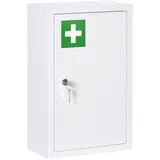 Medizinschrank, Abschließbar, Einlegeböden, Stahlgehäuse, 30x14x46 Cm, Weiß