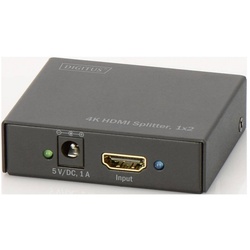 Digitus 2 Port 4K HDMI Splitter HDMI-Adapter, 3D-Wiedergabe möglich, Metallgehäuse schwarz