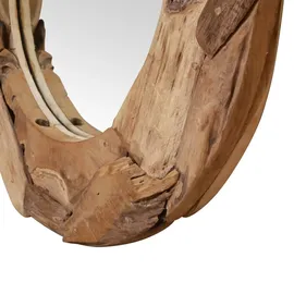 vidaXL Dekorativer Spiegel Teak 60 cm Rund