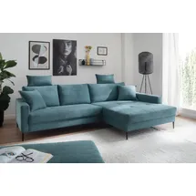 trends by hg Ecksofa Polyester 2-Sitzer Blau
