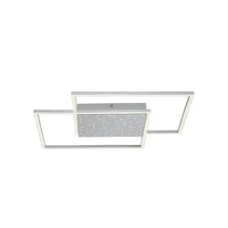 Paul Neuhaus LED-Deckenleuchte  Nickel-matt  mit Sternenhimmel   , silber , Maße (cm): B: 67 H: 5 T: 67.0
