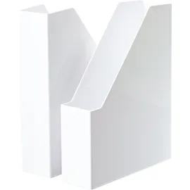 HAN Stehsammler i-LINE – 2 STÜCK, eleganter, moderner High-End Stehsammler für Hefte, Zeitschriften und Mappen bis Format DIN A4/C4, weiß, 16501-12