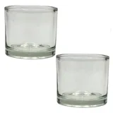 Dekohelden24 Teelichtglas Windlichtglas Glas Klar/Transparent