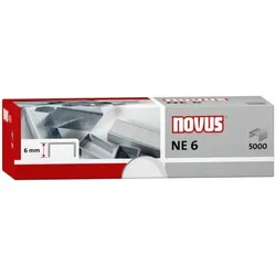 NOVUS Heftklammern NE6, Kapazität: 20 Blatt, Schenkellänge 6 mm, 5000er, für Elektrogeräte