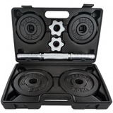 ScSPORTS® Hantel-Set 10/15/20kg mit Koffer 30mm Gusseisen Gewichte Hantelset schwarz