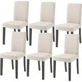 [en.casa] Esszimmerstuhl Hamburg 6er Set Textil Beige