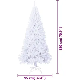 vidaXL Künstlicher Weihnachtsbaum mit Dicken Zweigen Weiß 180 cm PVC