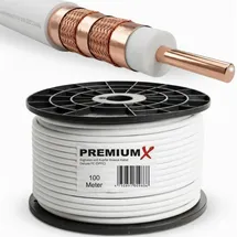 PremiumX Koaxialkabel 100m Weiß