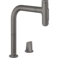 Hansgrohe Metris Select M71 200 2jet ausziehbar mit Schlauchbox brushed black