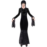 Widmann S.r.l. Hexen-Kostüm Dark Girl Wednesday Glamour Damen Abendkleid - Sch schwarz L