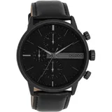 Oozoo Herren Armbanduhr Timepieces Analog Leder schwarz UOC11224 - Schwarz