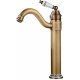 Waschbecken-Wasserhahn, hohes Messing, Badezimmer-Wasserhahn mit 360° drehbarer Waschtischarmatur mit hohem Auslauf, heiß- und kaltverstellbarer