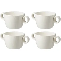 Maastricht Porselein Maastricht Porzellan Suppentasse Lux 30 cl Offwhite 4 Stück