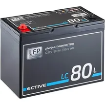 Ective LC 80L 12V LiFePO4 Lithium Versorgungsbatterie 80Ah
