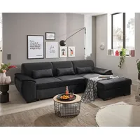 ED EXCITING DESIGN TAMPA Ecksofa mit Schlaffunktion schwarz - Moderne Eckcouch in L-Form mit Bettkasten - 280 x 175 cm (B/H/T)