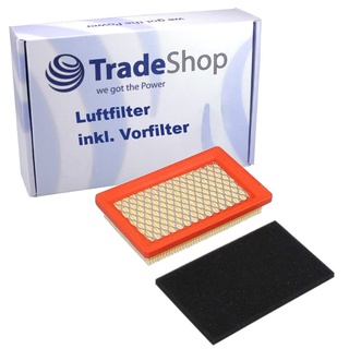Trade-Shop 2in1 Filter-Set (Luftfilter + Vorfilter) für Güde BW 56 2 ES, BW 56 ES, GM T-554-16 SP ES, GM T-554-16 SP/Benzin Rasenmäher