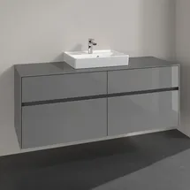 Villeroy & Boch Waschbeckenunterschrank 4 Auszüge 140 x 54,8 x 50 cm Glossy Grey