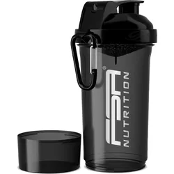 Protein Shaker 800ml mit Pulverfach für cremige Proteinshakes - Schwarz One Size