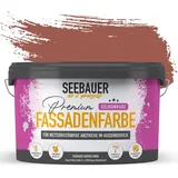 SEEBAUER diy Silikonharz-Fassadenfarbe Rot 5L für Außen (No. 318 Rose Hip) Selbstreinigende Fassadenfarbe mit Lotuseffekt - Geeignet für Putz, Mauerwerk und Beton