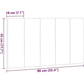 vidaXL Kopfteil-Kissen Hanko Hellgrau 90 cm Stoff