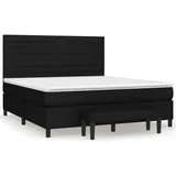 vidaXL Boxspringbett mit Matratze Schwarz 180x200 cm Stoff