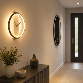 GLOBO LED-Wanduhr 35,0 cm H 35 cm weiß