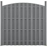 [neu.holz] neu.holz, Gartenzaun mit Rundbogen (165-185)x562 cm Grau