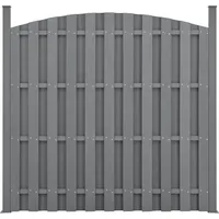 [neu.holz] neu.holz, Gartenzaun mit Rundbogen (165-185)x562 cm Grau