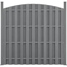 [neu.holz] neu.holz, Gartenzaun mit Rundbogen (165-185)x562 cm Grau