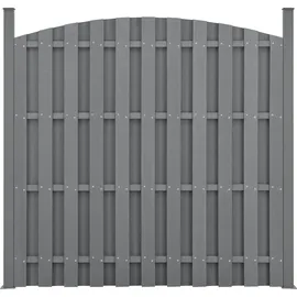 [neu.holz] neu.holz, Gartenzaun mit Rundbogen (165-185)x562 cm Grau