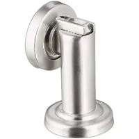 Relaxdays Türfeststeller Magnet, magnetischer Türaufhalter, aus Edelstahl, Boden- oder Wandmontage, Türhalter, silber,