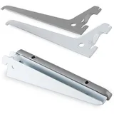 PRIOstahl® Regalträger 10 Stück - 270mm weiss 2-Reihig Regalsystem für Wandschiene Regalhalter
